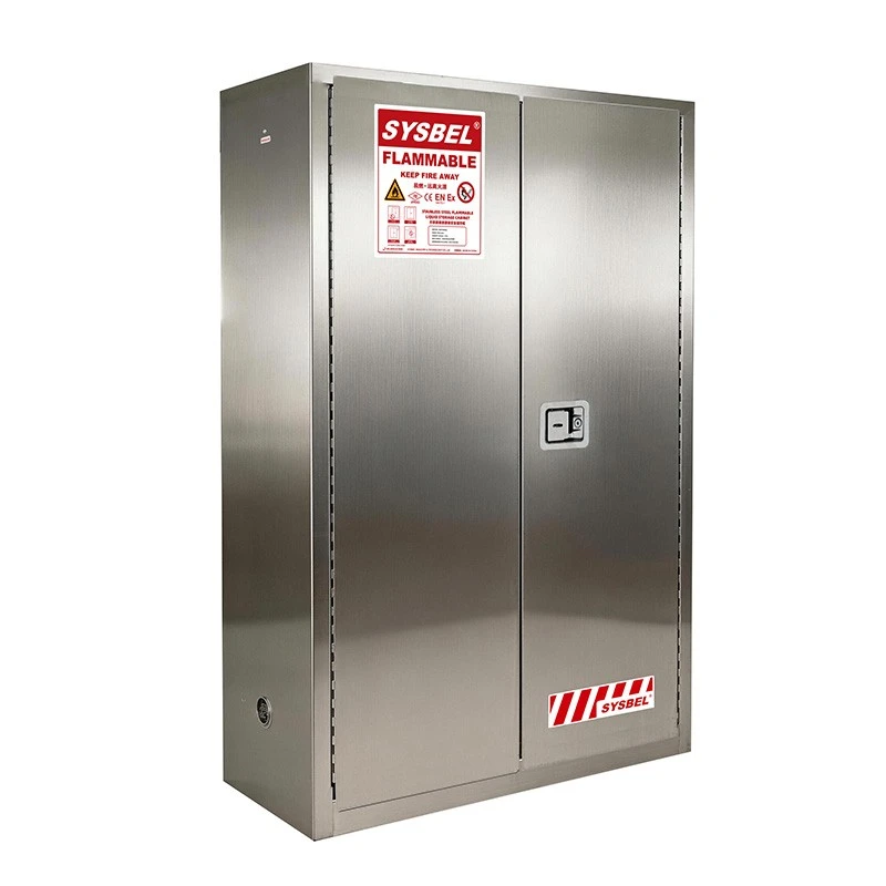 Stainless Steel Flammable Liquid Storage Cabinet 45 Gal | WA810450Gy | SYSBEL suppliers